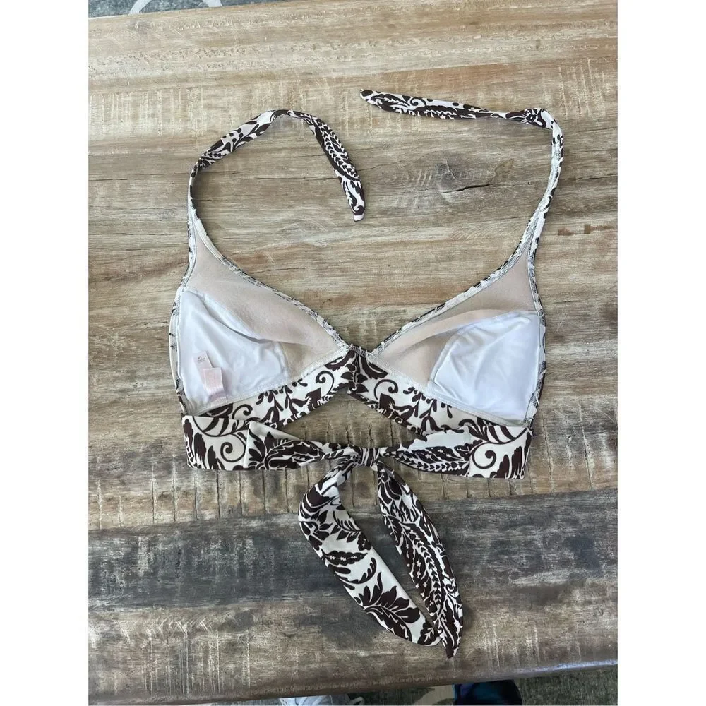 Victoria’s Secret Pink label brown and White bikini top medium